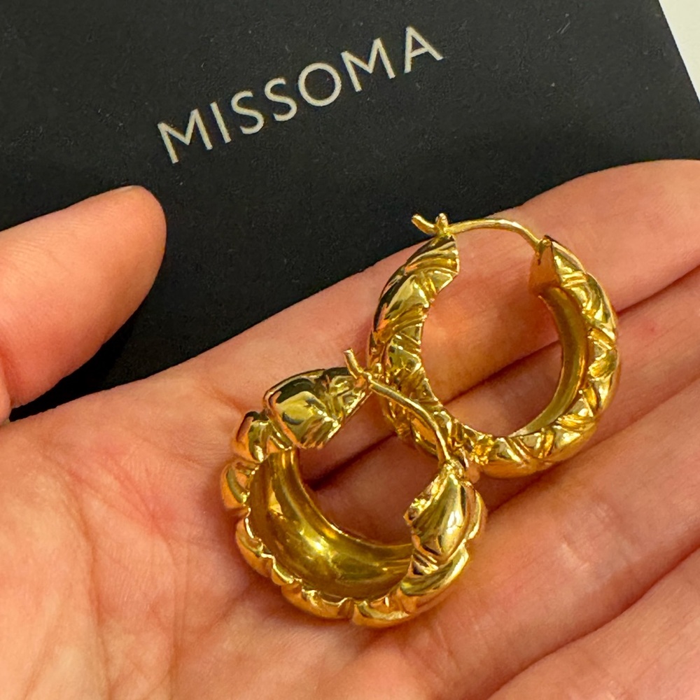 Missoma Lucy Williams Chunky Waffle Hoop Earrings
